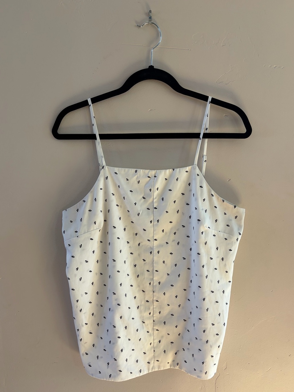 Harlowe & Graham Black White Patterned Double-Lined Tank Top